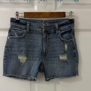 Maurices Women's Ripped Denim Jean Shorts - Medium Blue